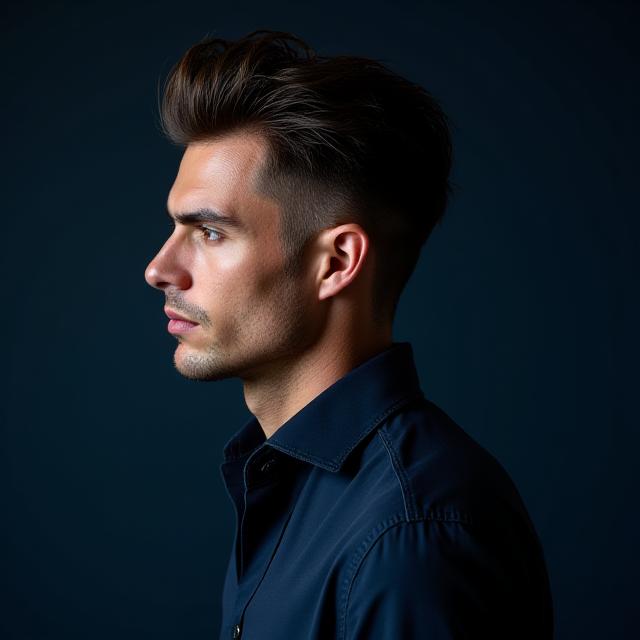 Homme élégant avec un Slick Back volumineux et naturel
